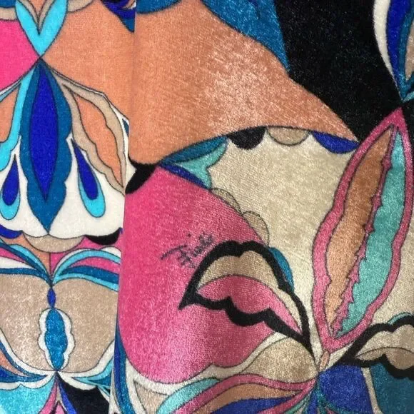 EMILIO PUCCI Multicolored Abstract Print Short Sleeve Shift Mini Dress S… - Picture 12 of 12